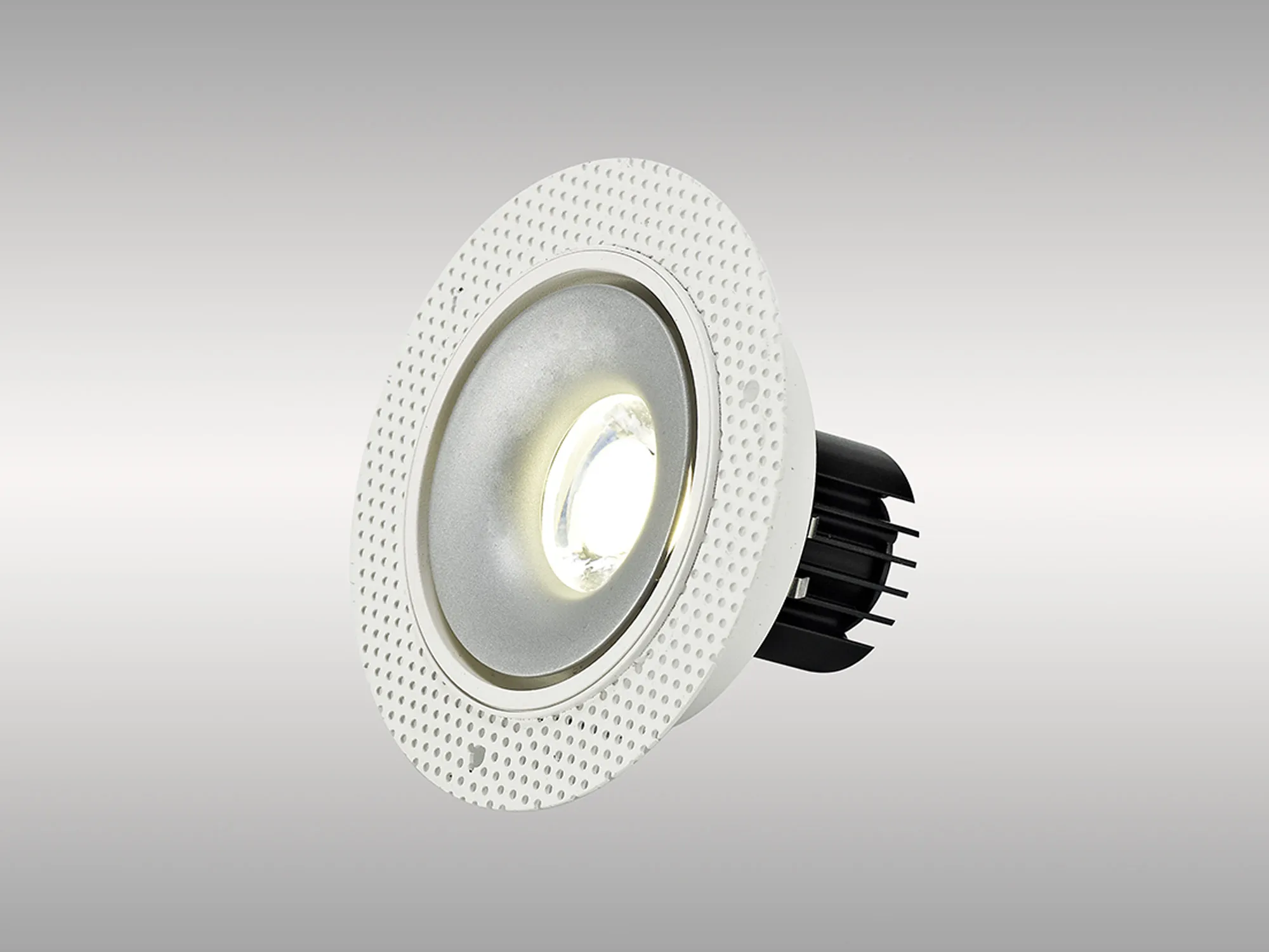 Bolor T 9 Tridonic Powered 9W 3000K 840lm 36° CRI>90 LED Engine White/Silver Trimless Fixed Recessed Spotlight, IP20 DM202087  Dlux Bolor T 9